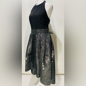 SLNY Fashions New York cocktail dress black metallic Disco Women’s 8